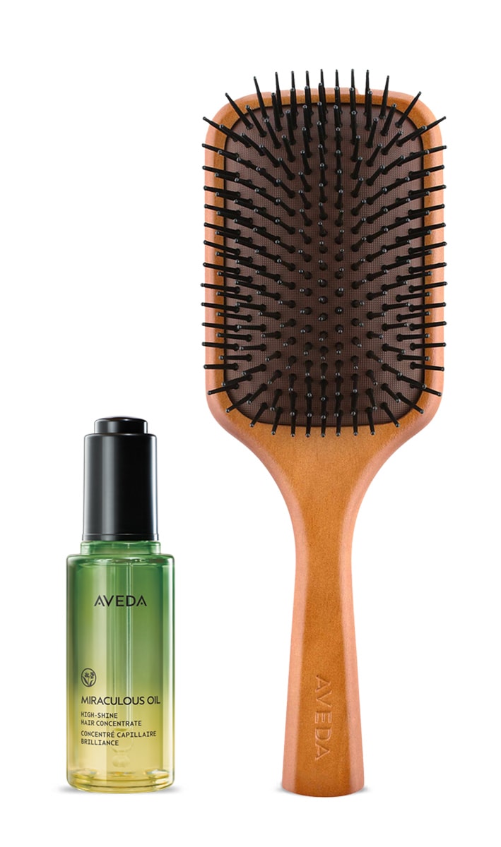Concentrate Shine Oil & Paddle Brush Set
